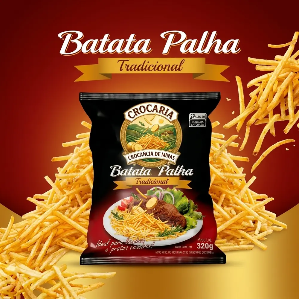 Arte CROCARIA: batata palha dourada e o pacote Tradicional